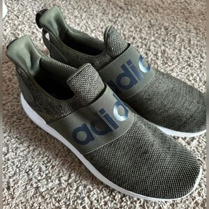 Green size 10.5 Adidas slip on shoes